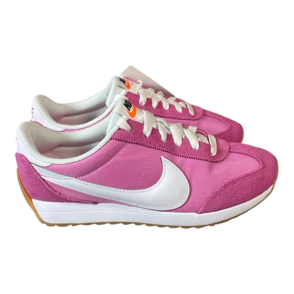 Nike Women's Pink White Cortez-Style Athletic Shoes - Picture 5 of 11